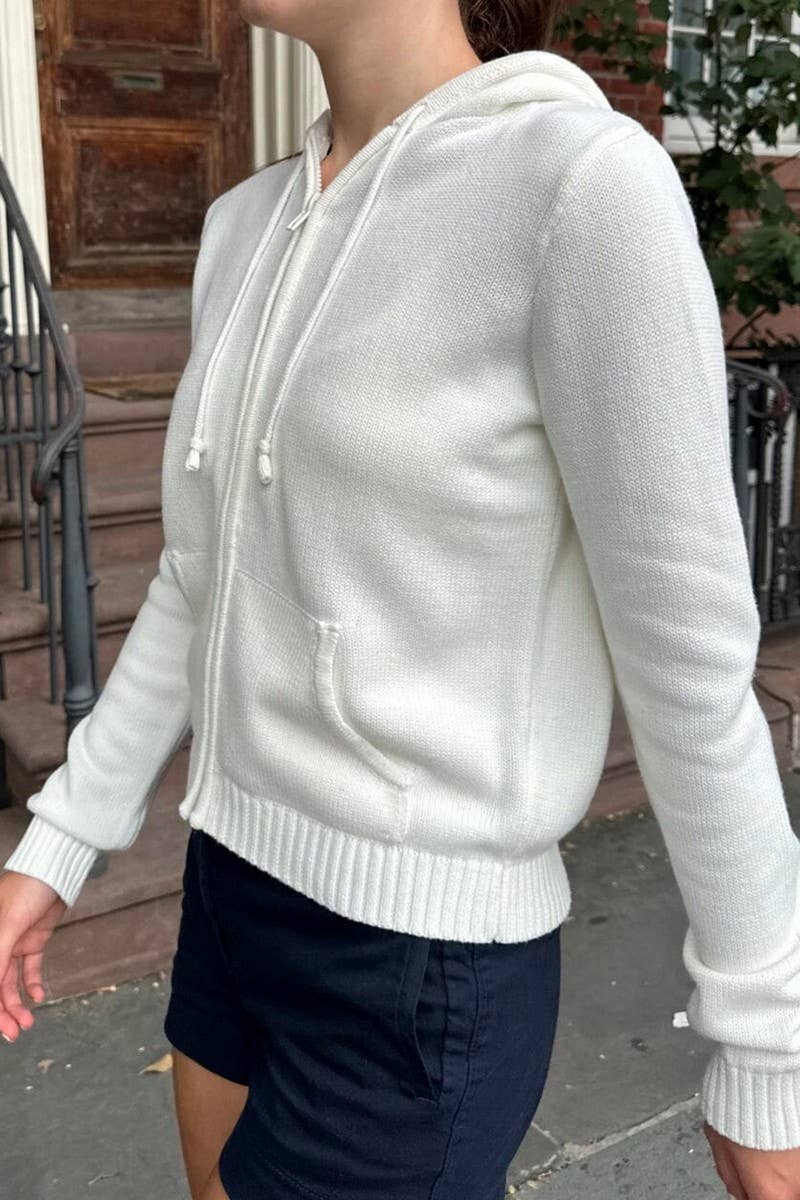 CWOCAL00752_SOLID ZIP UP HOODED KNIT CARDIGAN