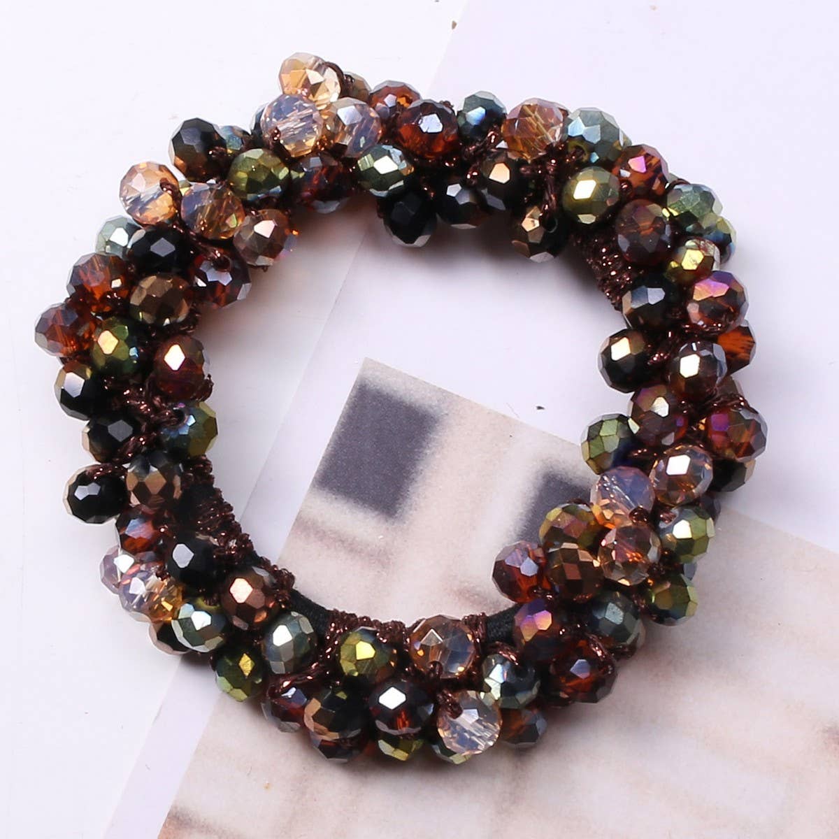 Chic Pearl Crystal Hair Tie Elegant Bun Ponytail