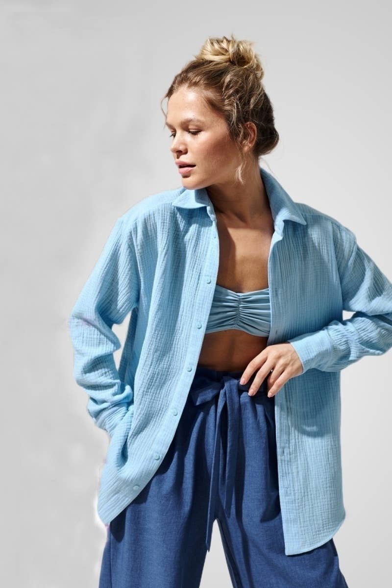 CWTSTL1617_AUTUMN COTTON CREPE LONG-SLEEVED SHIRT