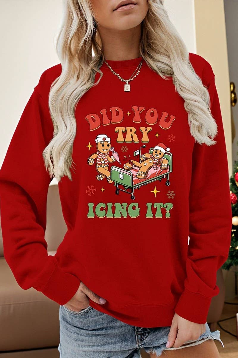 CWTBLL01331_FUNNY CHRISTMAS GRAPHIC LONG SLEEVE SWEATSHIRT