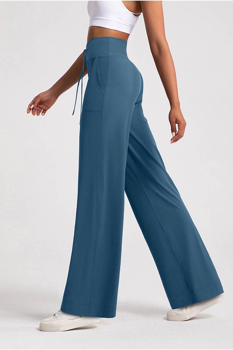 CWBLP1510_LOOSE STRAIGHT DRAWSTRING SPORTS YOGA PANTS