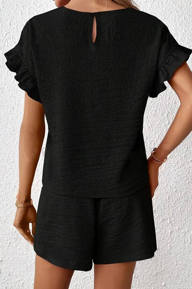 CWSTB2053_CASUAL TOP AND DRAWSTRING SHORTS SET