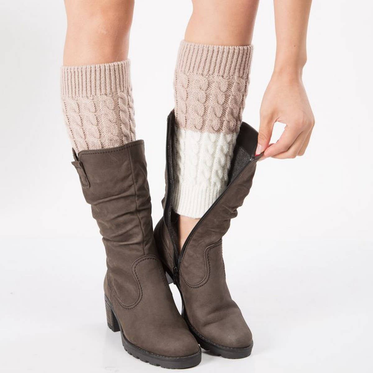 DOUBLE CONTRAST COLOR TWO-COLOR FOOT WARMER SOCKS
