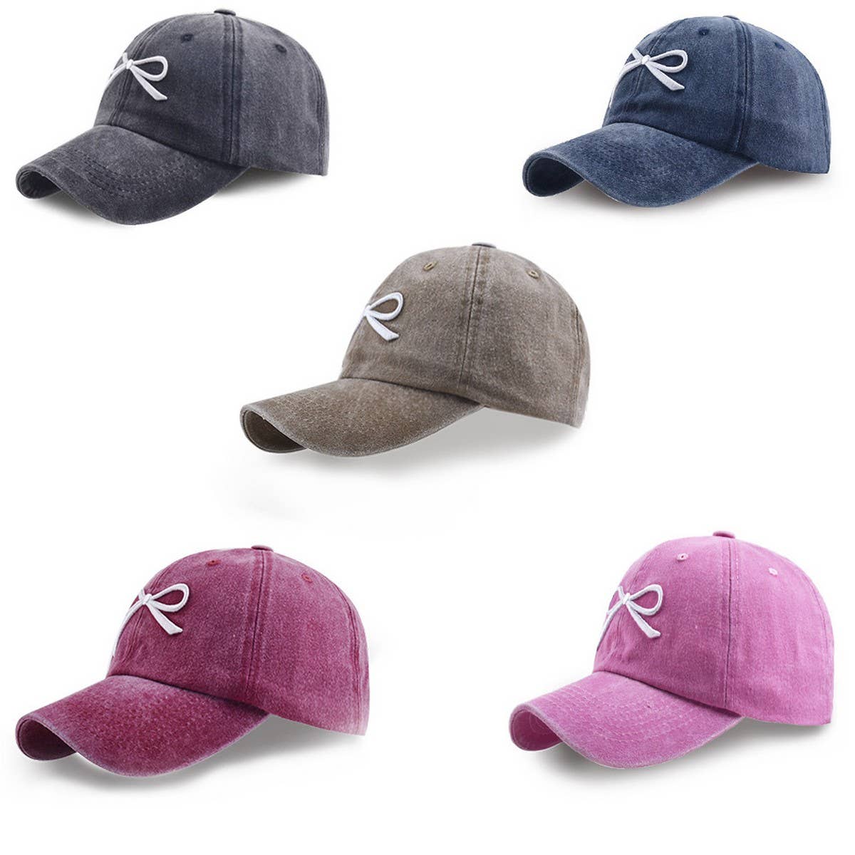 New Women's Bow Embroidered Baseball Cap CWAH1239