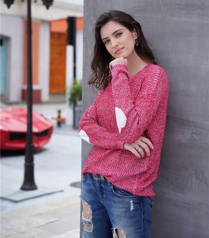 CWOSWL1418_Crew Neck Pullover Casual Sweater