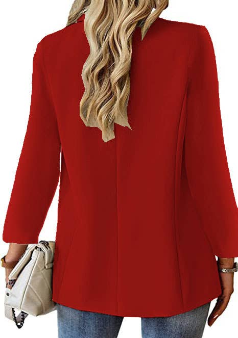 CASUAL LAPEL SLIM-FIT ONE-BUTTON SUIT JACKET