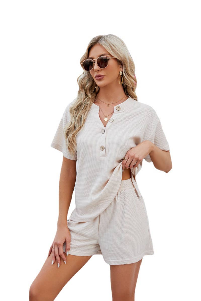 CWSTB0608_WAFFLE TWO-PIECE SHORTS SUIT