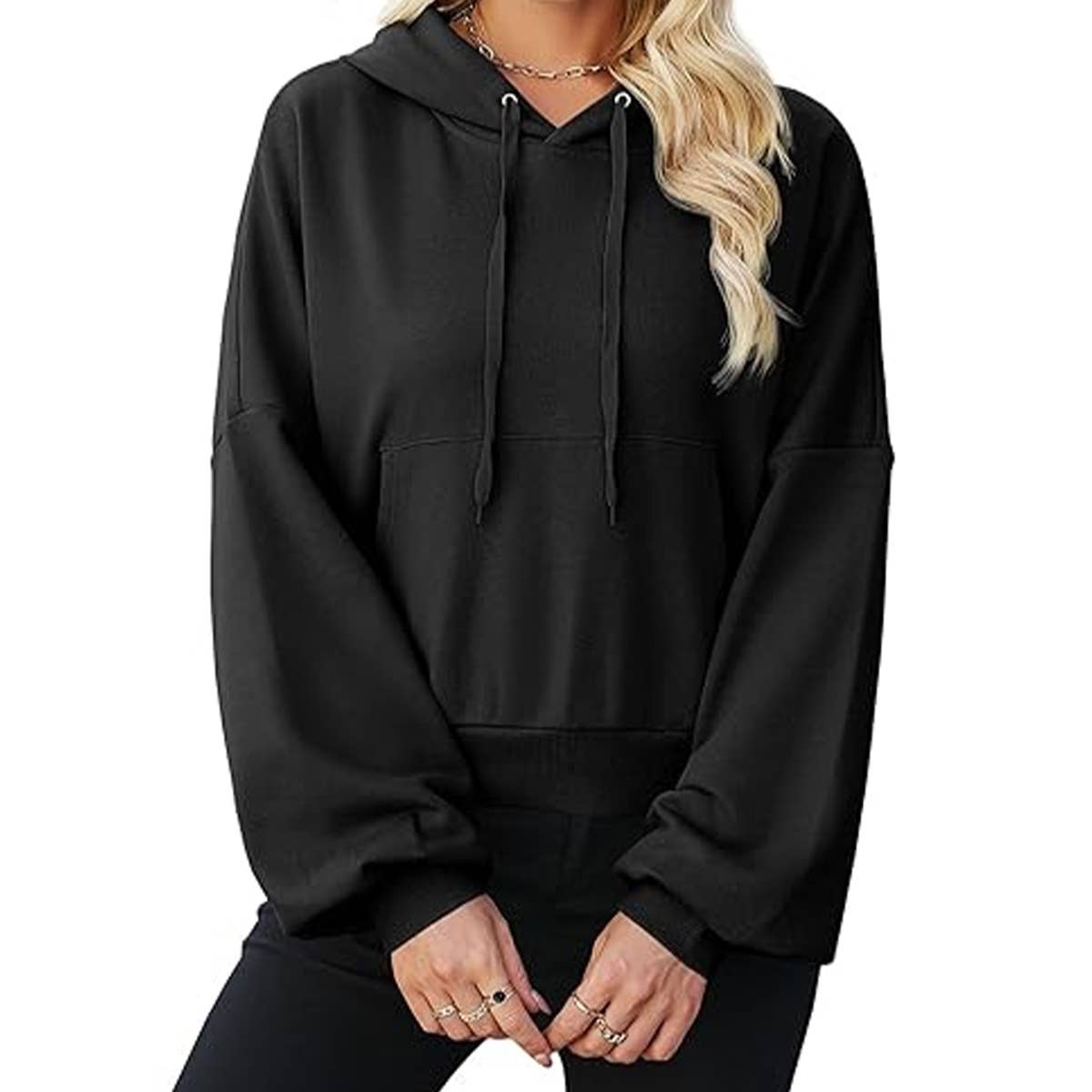 ADD FLEECE LOOSE FASHION LOOSE CASUAL HOODIE