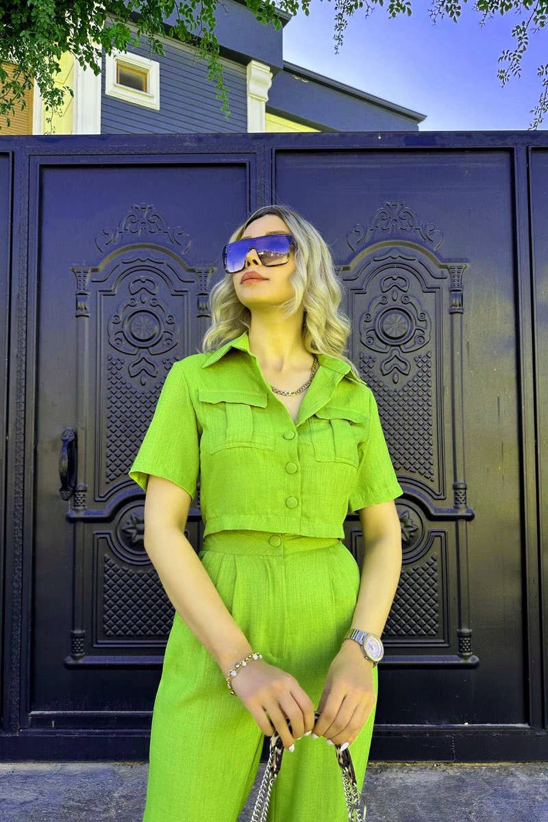 CWSS1063_SUMMER ELEGANT CASUAL WOMEN'S TWO-PIECE SUIT