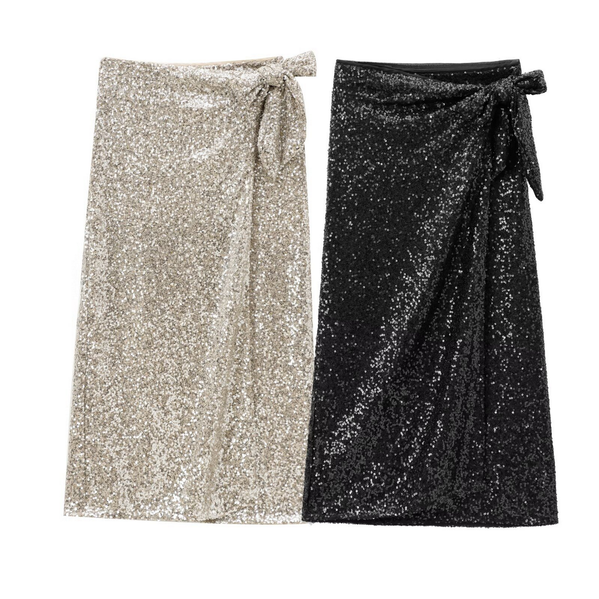 Sequin Wrap Skirt, French Chic Style for Women