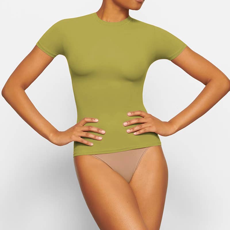 Crew neck slim-fit Hottie solid color T-shirt