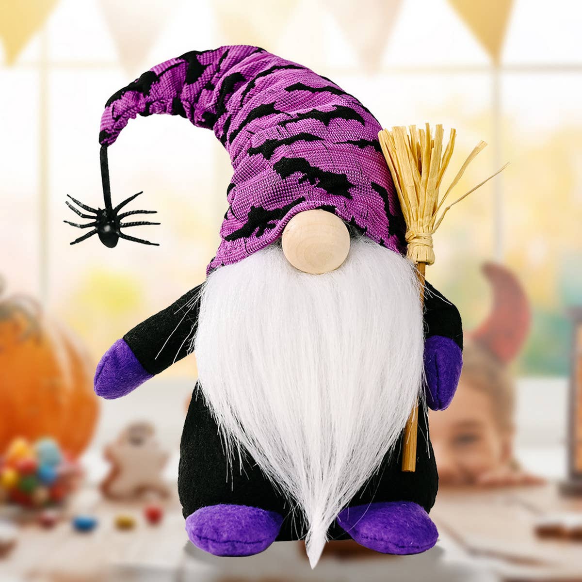 HALLOWEEN BROOM SPIDER RUDOLPH ORNAMENT