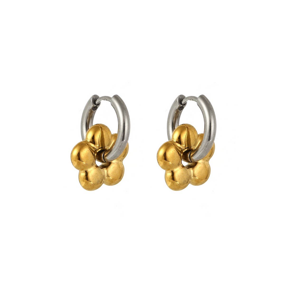Elegant 18K Steel Star & Moon Hoop Earrings