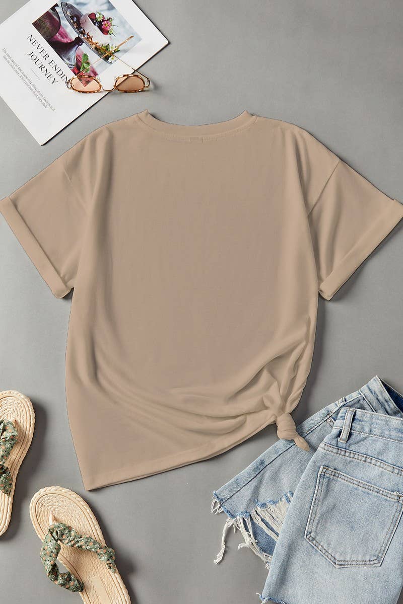 CWTTS1436_CASUAL SOLID COLOR CREW NECK LOOSE T-SHIRT