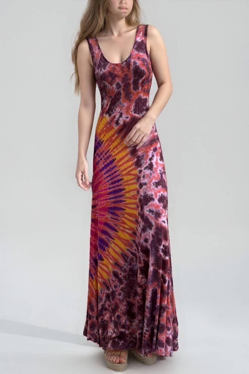 CWDMD6479_SLEEVELESS PRINTED A-LINE MAXI DRESS