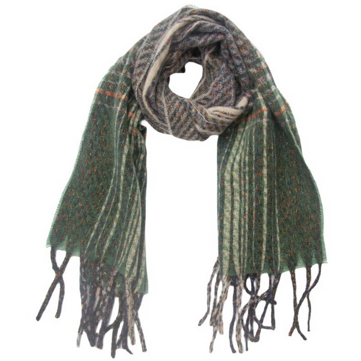 Gradient Fringe Scarf ? Fall/Winter Jacquard Wrap