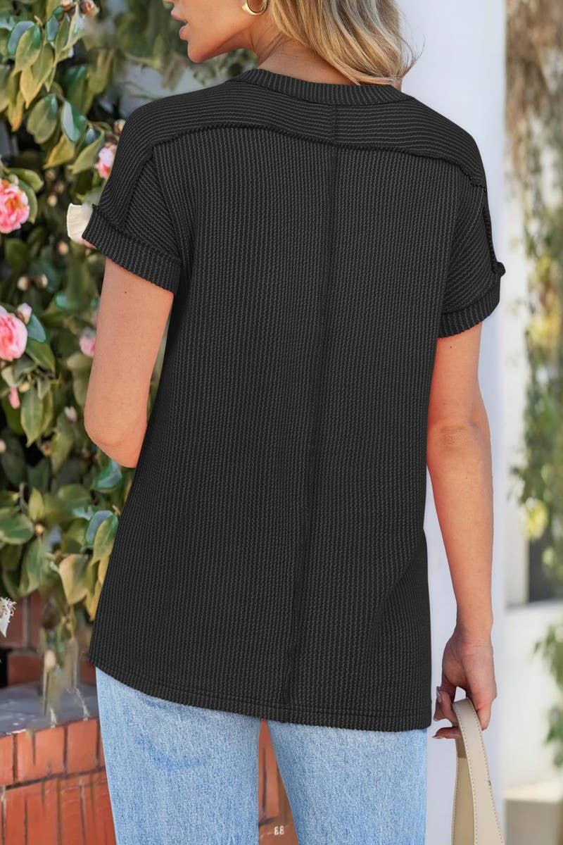 CWTBLS1816_SUMMER ROUND NECK SHORT SLEEVE LOOSE T-SHIRT