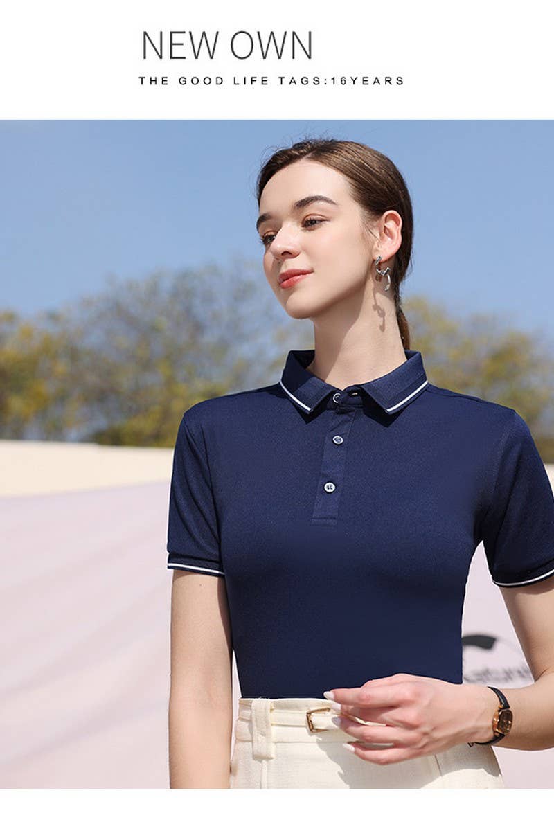 CWTBLS02427_COLLAR WITH CONTRAST TRIM BUSINESS POLO SHIRT