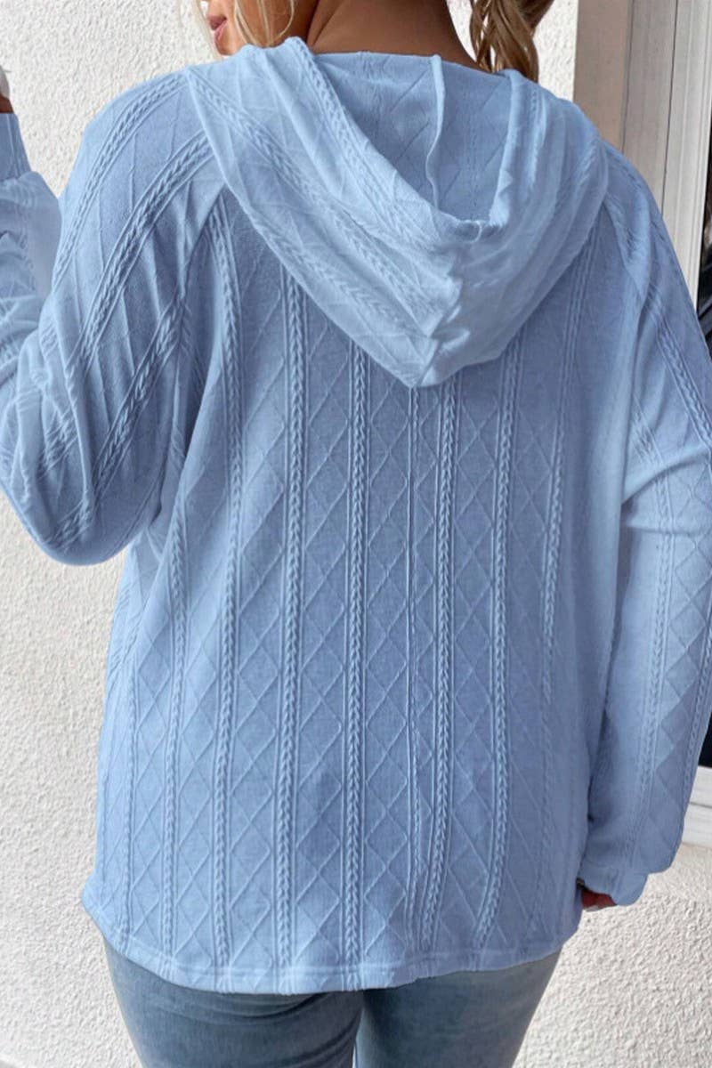 CWOHOL00634_SOLID COLOR HOODED LOOSE-FITTING SWEATSHIRT