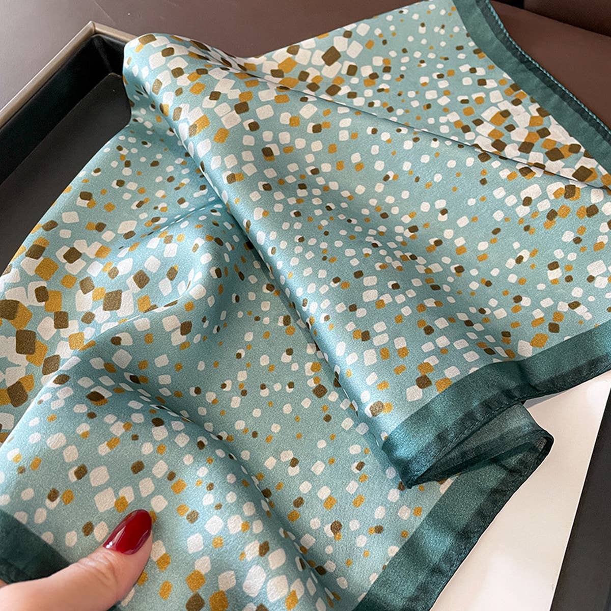 NEW IRREGULAR POLKA DOT SQUARE SCARF