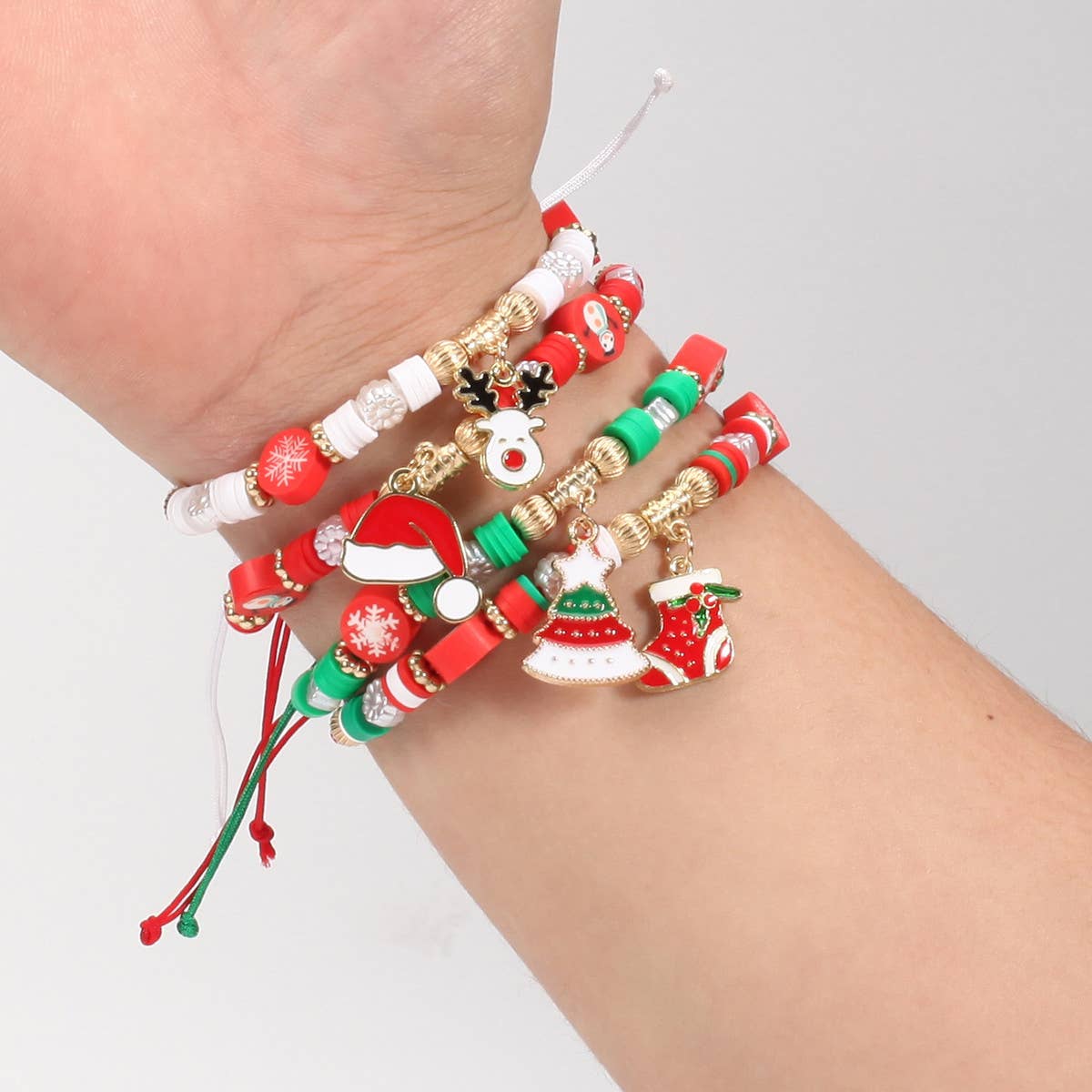 HAND-BEADED BRAIDED ADJUSTABLE BRACELET