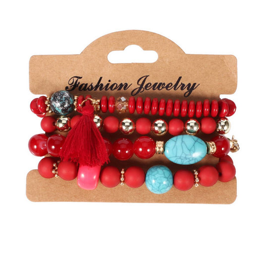 TURQUOISE BRACELET MULTI-LAYER TASSEL BRACELET