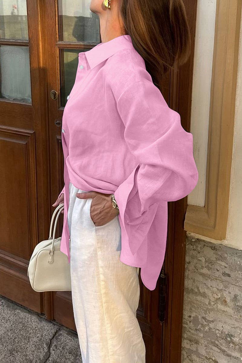 CWTSTL01004_CASUAL VACATION SOLID LONG SLEEVE SHIRT