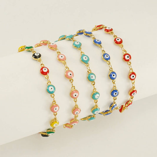 CWAJE1958_Fashion Titanium Steel Round Eye Bracelet
