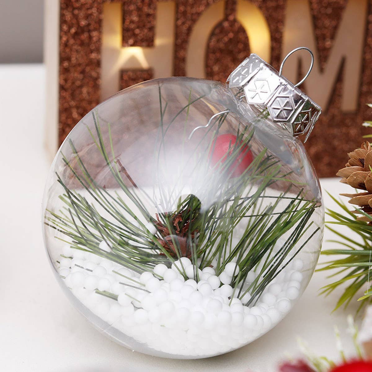 8CM Snow-Filled PET Christmas Balls Set of 16_CWAJE5310