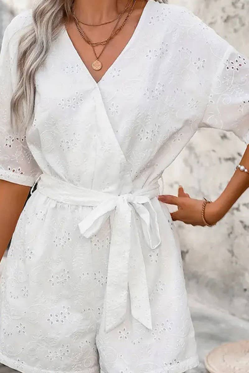 CWSBSS0060_HOLLOW WAIST SOLID COLOR CASUAL JUMPSUIT