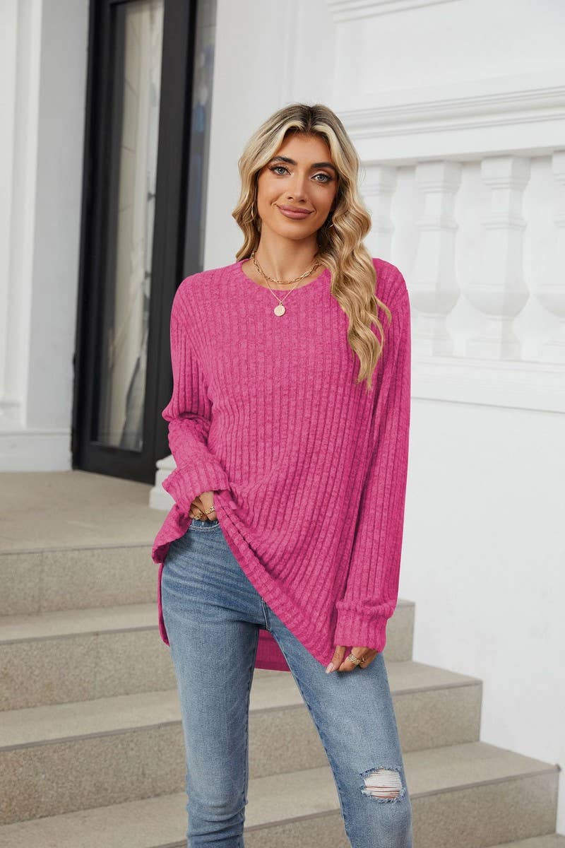 CWTBLL3744_AUTUMN AND WINTER COLLAR CASUAL TOPS