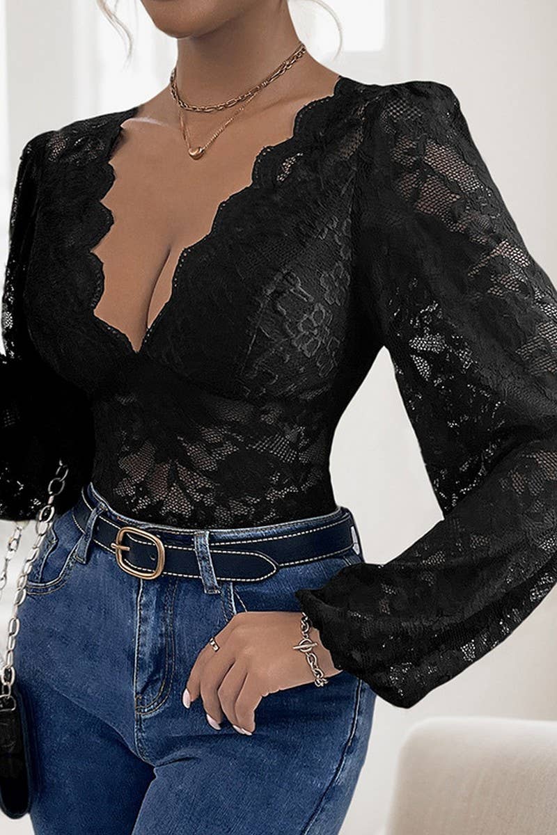 CWSBSL0126_LACE LONG SLEEVED V-NECK SEE THROUGH JUMPSUIT