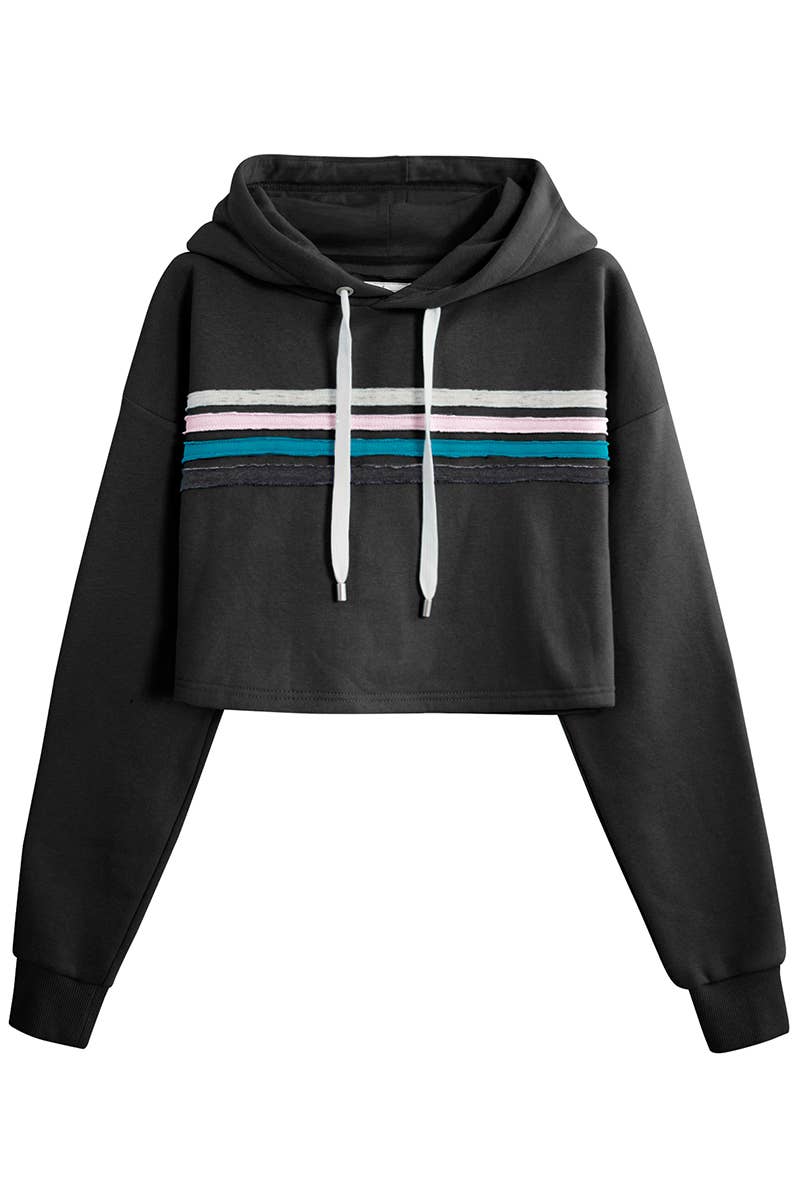 CWOHOL426_Lightweight Pullover Hoodie Cropped Sweatshirt