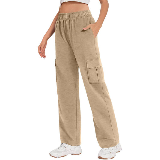 CASUAL JOGGING ELASTICATED WAIST WIDE LEG PANTS