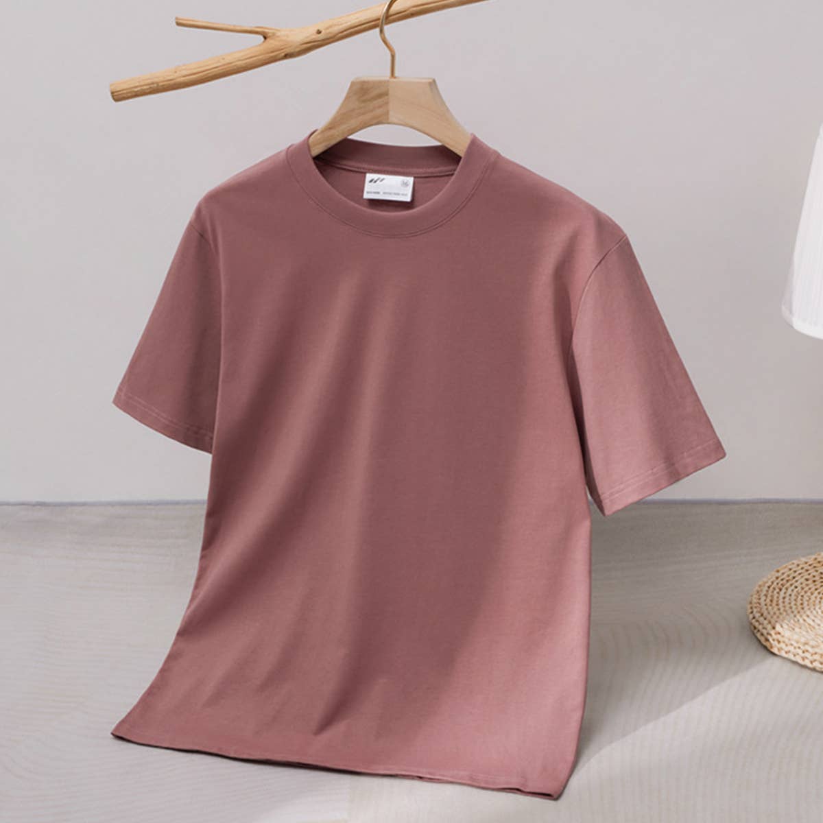 CWTTS0924_LOOSE ROUND NECK SOLID COLOR SHORT SLEEVE