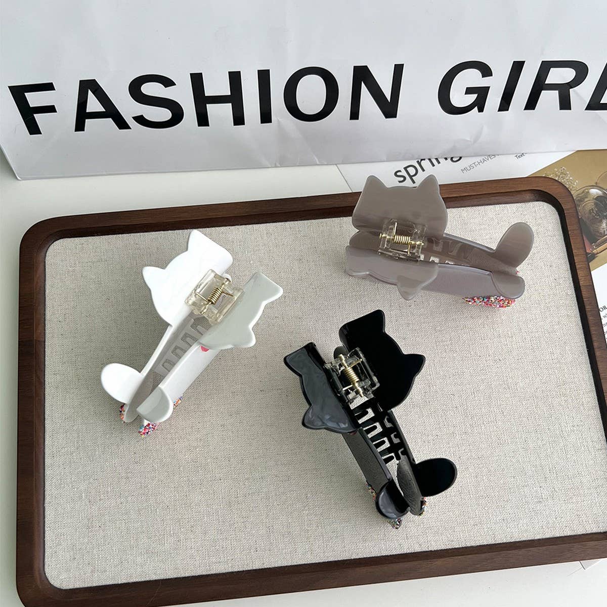 Cute Cat Bow Hair Clip  Creative Cartoon Accessory