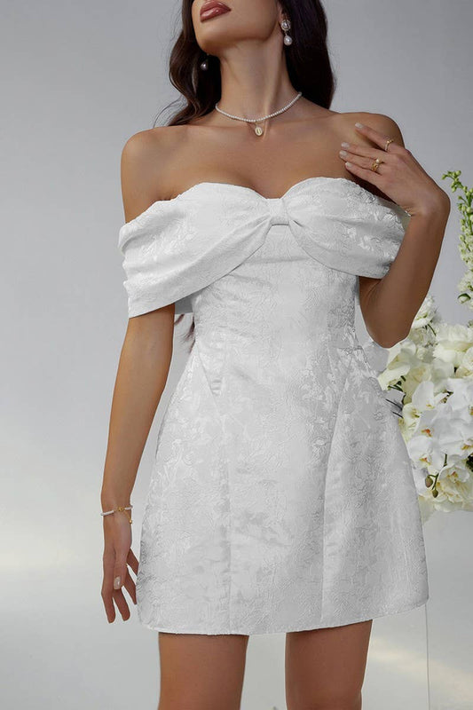 CWDSD7851_BOW-KNOT LADYLIKE TUBE TOP DRESS