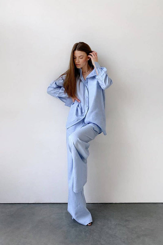 CWSPJ0319_LONG-SLEEVED AND LONG-PANTS PAJAMAS TWO-PIECE SET