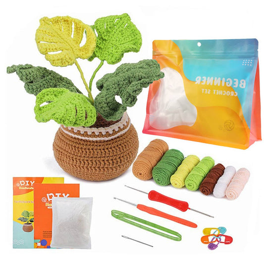 HANDMADE DIY MONSTERA DOLL CROCHET MATERIAL PACK