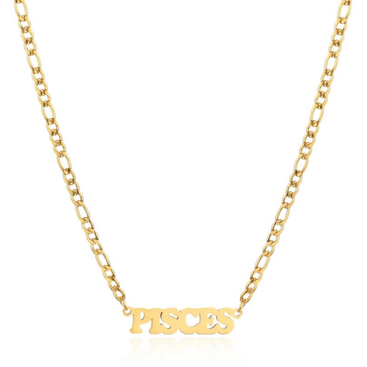 SIMPLE TWELVE ZODIAC STAINLESS STEEL GOLD NECKLACE_CWMM2726