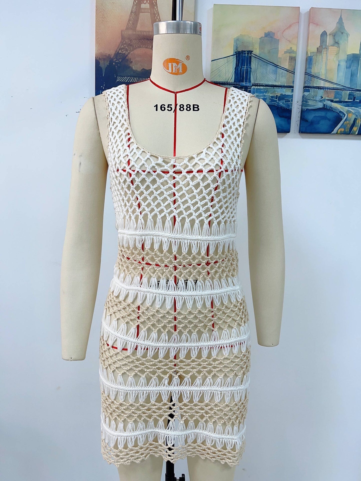 Color-Blocked Fashionable Women's Tunic Dress