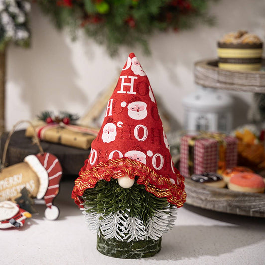 CWMM10289_CHRISTMAS TREE GNOME PLUSH FACELESS DOLL DECOR