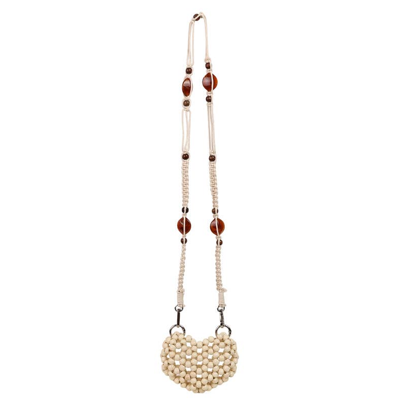 Hollowed-out and colorful beaded crossbody bag