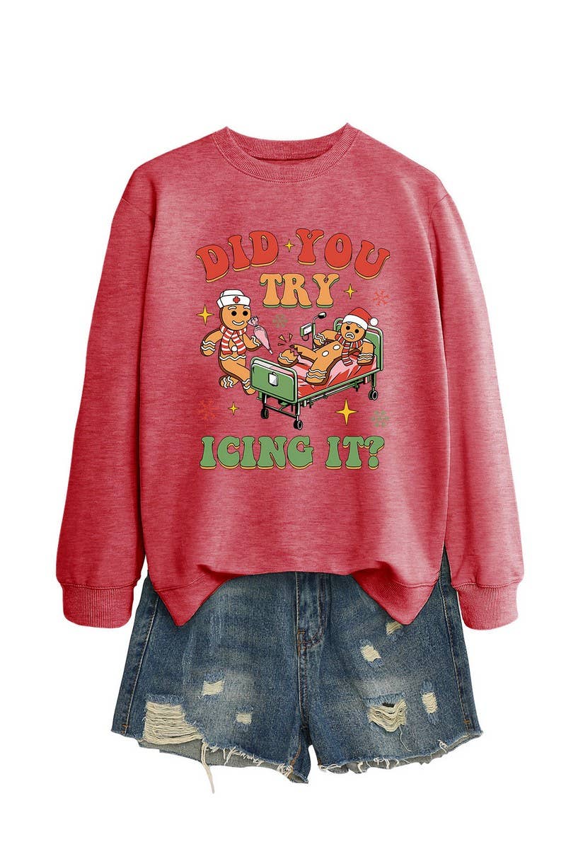 CWTBLL01331_FUNNY CHRISTMAS GRAPHIC LONG SLEEVE SWEATSHIRT