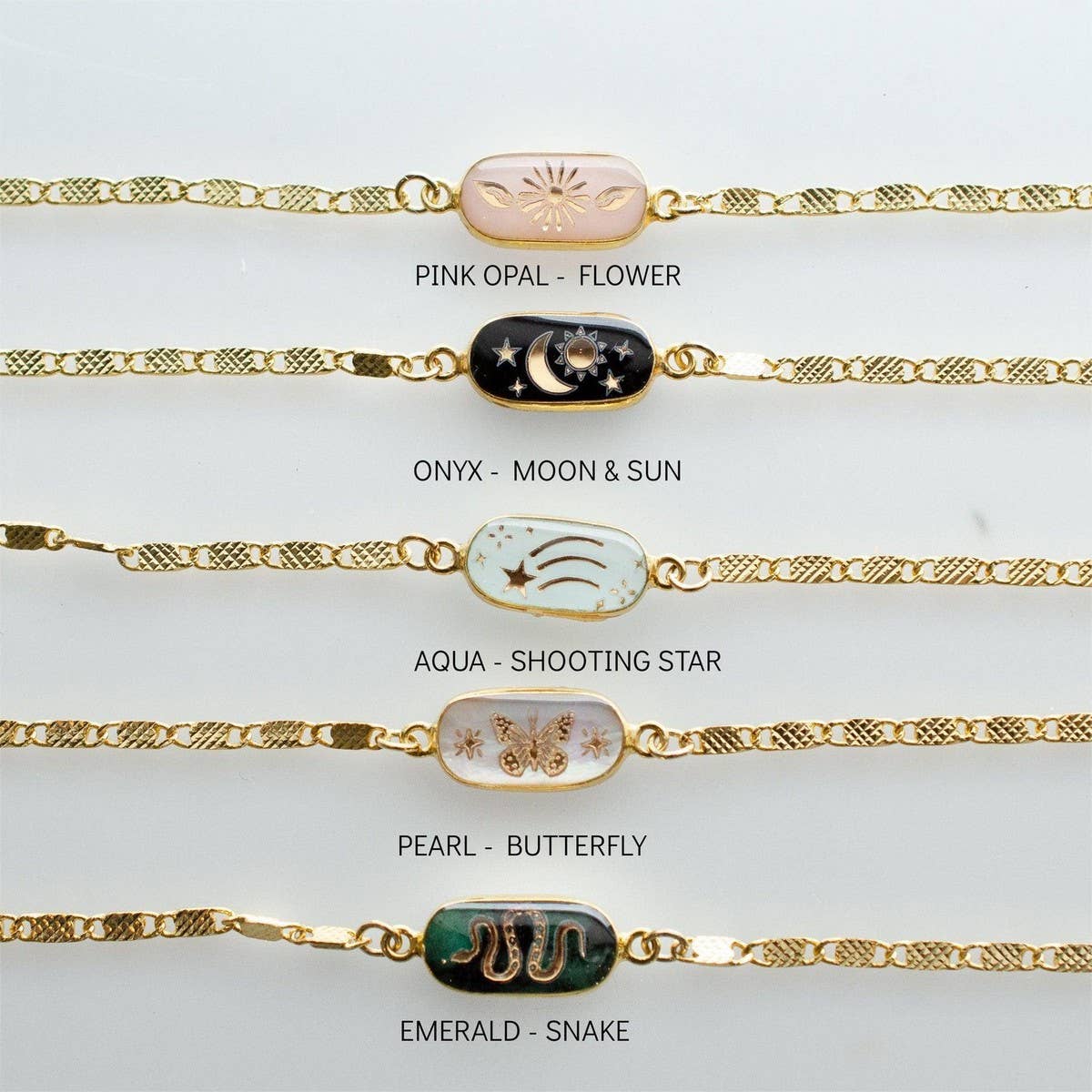 Butterfly Star Moon Heart Snake Flower Bracelet_CWMM3906