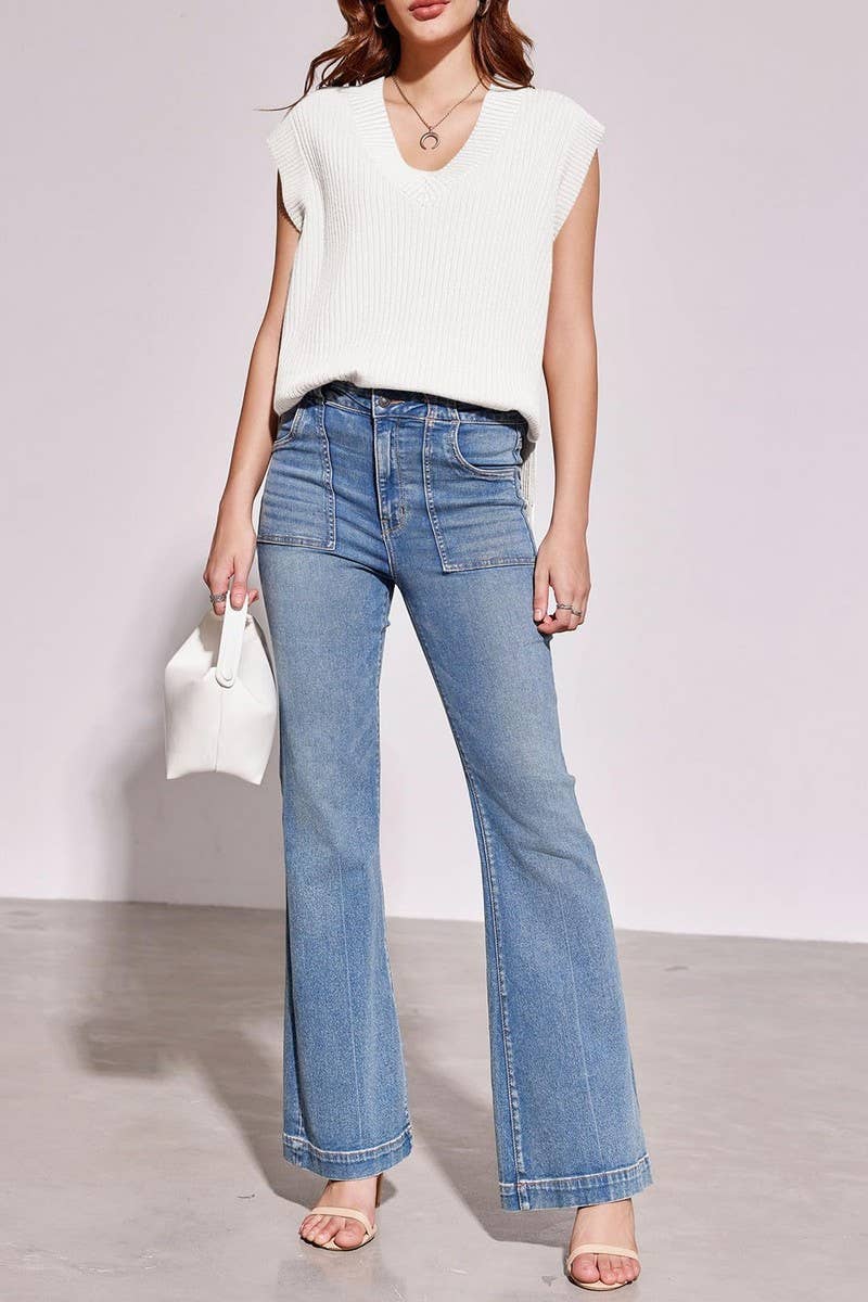 CWOSWS0121_V-NECK SLEEVELESS LOOSE PULLOVER SWEATER VEST