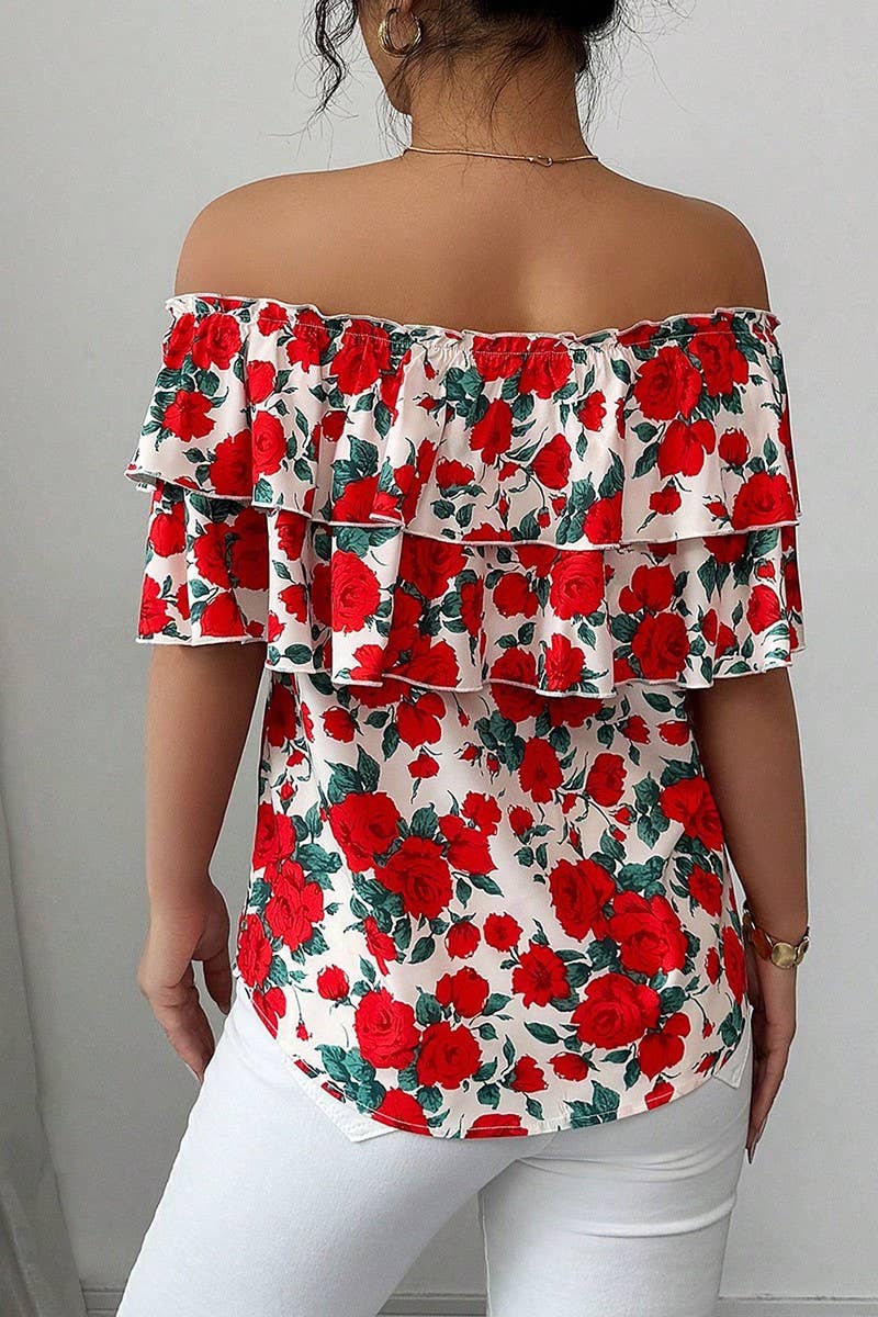 CWTTS1579_SUMMER ONE-SHOULDER DOUBLE-LAYER RUFFLED SHIRT