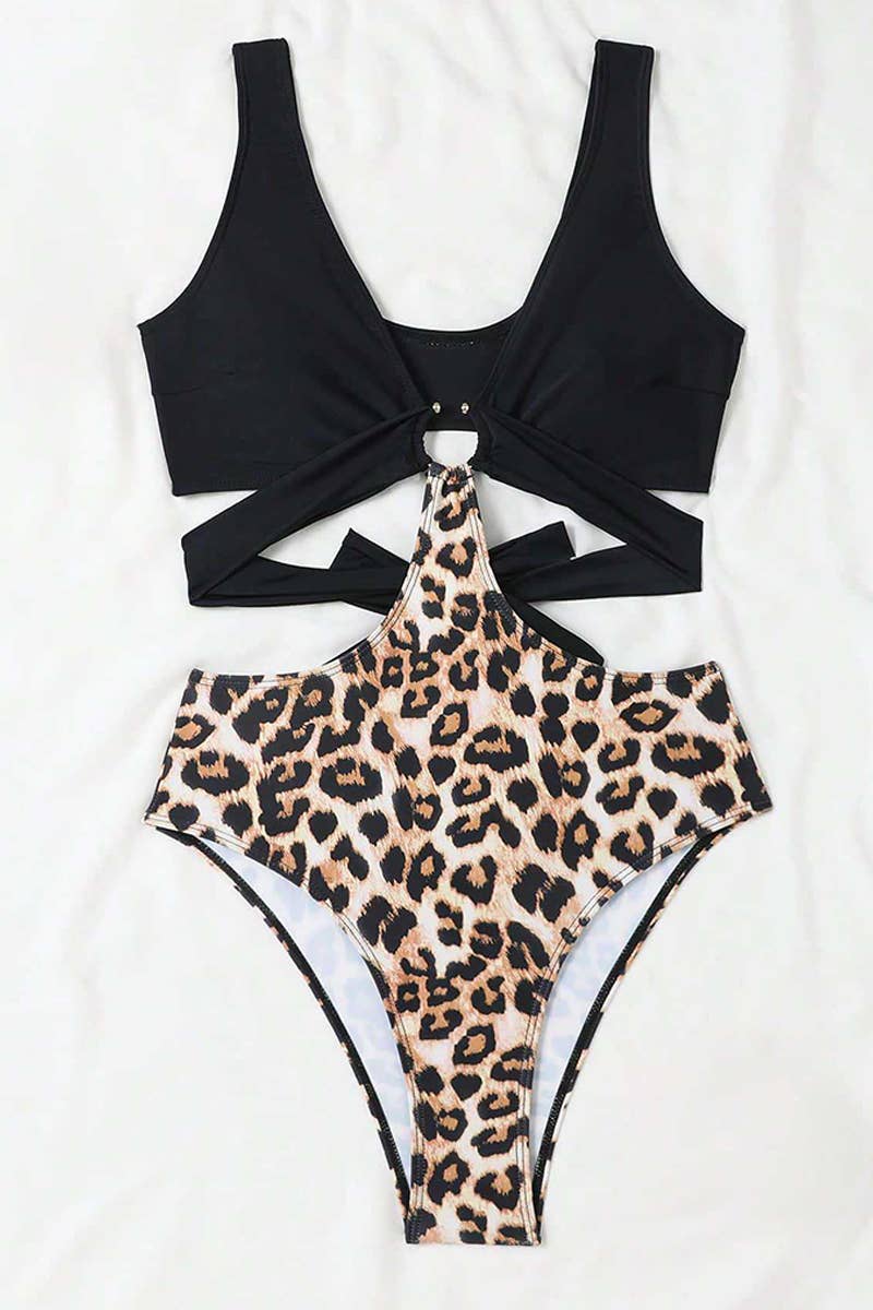 CWMW0829_ONE-PIECE LEOPARD PRINT SEXY HIGH-END SWIMSUIT