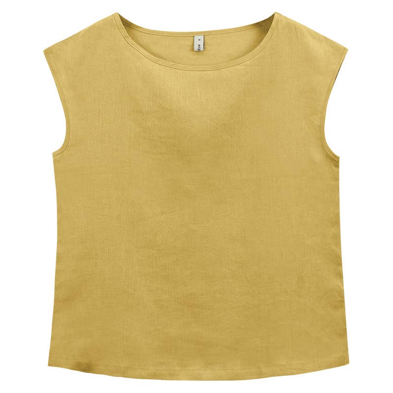 Casual linen loose thin short sleeves blouse