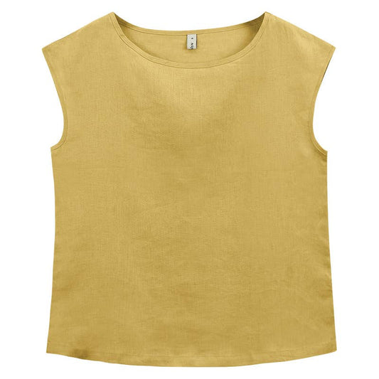 Casual linen loose thin short sleeves blouse